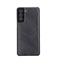 Samsung Galaxy S21 Plus Uyumlu Deri Arka Kapak UJ RST1 Siyah