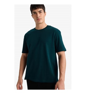 Defacto %100 Pamuk Yeşil Erkek T-Shirt E7961AX/GN465