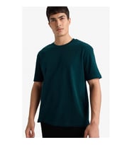 Defacto %100 Pamuk Yeşil Erkek T-Shirt E7961AX/GN465