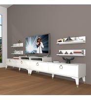 Decoraktiv Ekoflex 360r Mdf Gold Tv Ünitesi Tv Sehpası - Parlak Beyaz
