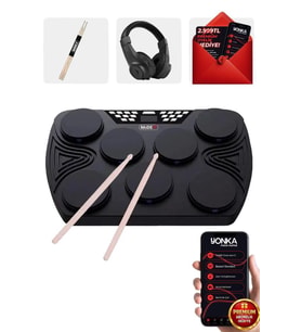 Midex DDX-105 Profesyonel Dijital Davul Şarjlı Elektronik Bateri Bluetooth (Kulaklık hediye)