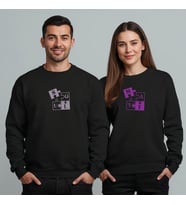 Sevgililer Günü Özel Kombin, 2 Ürün Bisiklet Yaka Sweatshirt (Siyah)