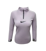 Nike 0743 Kadın Kolu Baskılı Pro Crop Sweatshirt - Mor - ST00151-Mor-L (Mor)