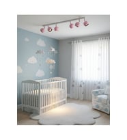 Pembe Beyaz Bebek Çocuk Odası GU10 LED Küre Altılı 6lı Hareketli Başlık Tasarruflu Spot Tavan Avize