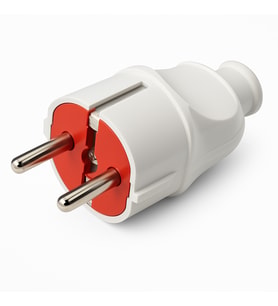 Elektrik Tesisatı İçin Beyaz Erkek Fiş 16 Amper 250V