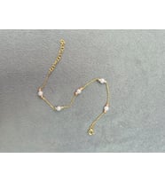 925 ayar papatya silver 3 renk incili dorica bileklik rose,gold,rodaj