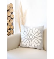 Bohem Özel Tasarım Punch Panç Desen Kare Dekoratif Kırlent Kılıfı 43x43 cm Boho Gri