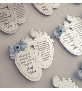 Kişiye Özel Pleksi Bebek Magnet Hatıra (Altın)