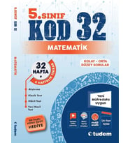 TUDEM YAYINLARI 5.SINIF MATEMATİK KOD 32 HAFTA TEKRAR TEST KİTABI