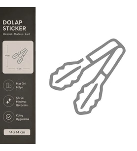 Meyve Soyacağı Mat Gri Dekoratif Folyo Sticker 14x14 cm