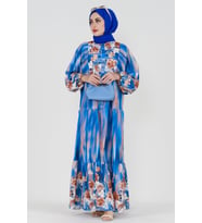 Robalı Bahar Elbise-Mavi