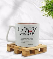 BK Gift Kişiye Özel Mânâ Dost Tasarımlı Middle Beyaz Kupa Bardak Model 1