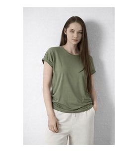 Fashion Friends Bisiklet Yaka Haki Kadın Bluz 26Y0194K1