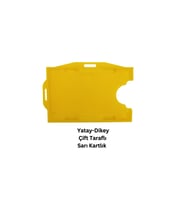 Sarı Yatay Dikey Çift Taraflı Kart Koruyucu