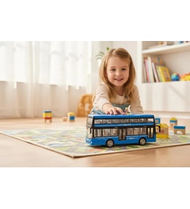 WY912B PİLLİ SESLİ ÇİFT KAT OYUNCAK OTOBÜS