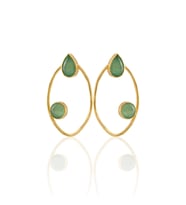 Kadir Jewellery 22 Ayar Altın Kaplama Geometrik Küpe -El İşçiliği Ve Hipoalerjenik Küpe