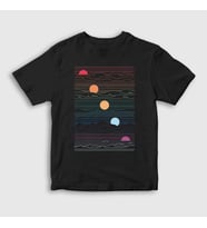 Presmono Unisex Çocuk Siyah Sun Phases Güneşin Fazları T-Shirt 551728tt