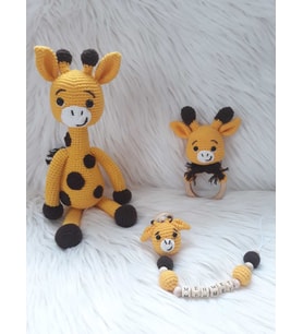 Şirin Zürafa Yeni Doğan Takımı Amigurumi Organik Oyuncak