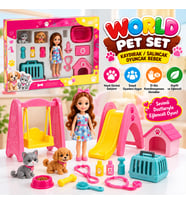 ENF-39188 WORLD PET SET KAYDIRAK/SALINCAK OYUNCAK BEBEK