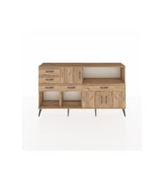 Arges Konsol 2 Raflı 5 Çekmeceli 3 Kapaklı 176x30x99 Çam-Çam
