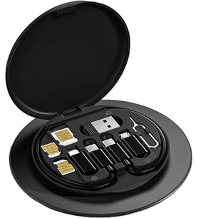 USB Adaptör Kablosu Dönüştürme Saklama Kutusu Çok Ti Şarj tı Dönüştürücü Lightning Tip C Mikro Veri Aktarım Aracı Sim Kart Yuvası İçerir Tepsi Çıkarma Pimi Telefon Tutucu olarak Klanın