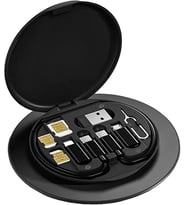 USB Adaptör Kablosu Dönüştürme Saklama Kutusu Çok Ti Şarj tı Dönüştürücü Lightning Tip C Mikro Veri Aktarım Aracı Sim Kart Yuvası İçerir Tepsi Çıkarma Pimi Telefon Tutucu olarak Klanın