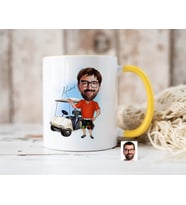 Bk Gift Kişiye Özel Golf Oyuncusu Karikatürlü Sarı Kupa Bardak-8, Sevgiliye Hediye, Arkadaşa Hediye