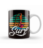 Retro Surf Vintage Windsurfer Windsurfing Ocean Wave Surfing Kupa Bardak Porselen