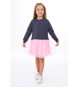 Toontoy Kız Çocuk Tüllü Elbise (Pembe)