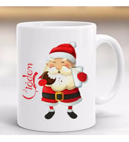 Yeni Yıl Mutlu Yıllar Yılbaşı Baskılı Kupa, Porselen ve Kulplu Bardak, Noel Babalı-