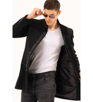 PLT8369 DEWBERRY PALTO-DÜZ SİYAH