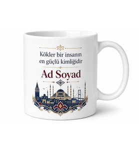 Ad Soyad ve Memleket Tasarımlı Kupa Bardak Kişiye Özel Hediye