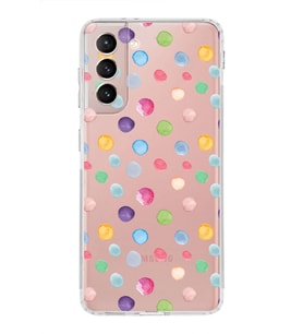 PrintiFy Samsung Galaxy S21 ile Uyumlu 1mm Slim Fit Water Color 6 Baskılı Şeffaf  Kılıf