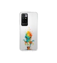Redmi 10 ile uyumlu Splash ahtapot tasarımlı şeffaf silikon kılıf