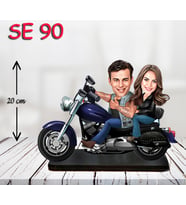 Kişiye Özel Ahşap Biblo - Motor Kullanan Çift 4