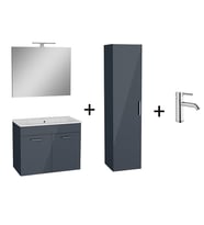 VitrA Banyo Mobilyası Seti, Parlak Antrasit, 80cm, Kapaklı