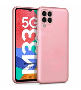 Microsonic Matte Silicone Samsung Galaxy M33 Kılıf Rose Gold