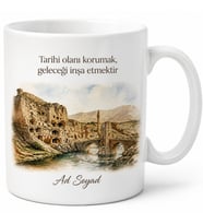 Hasankeyf Temalı Batman Kupası Baskılı Hediye Porselen Kupa Bardak