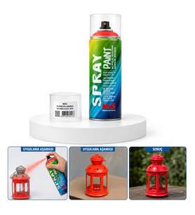 MxS Floresan Kırmızı Akrilik Sprey Boya 400 ml