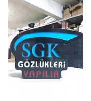 Sgk Gözlükleri Yapılır Yazılı Tabela 3D Led Neon Etkili Işıklı Tabela 30X45 CM Tek Taraflı