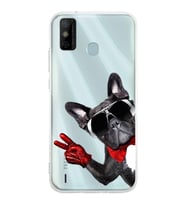 PrintiFy Tecno Spark 6 GO ile Uyumlu 1mm Slim Fit Köpek 2 050e Baskılı Şeffaf  Kılıf