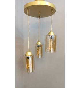 3'LÜ GOLD BORU CAMLI SARKIT AVİZE
