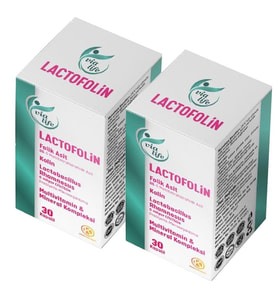Lactofolin Folik Asit, Kolin, Probiyotik, Multivitamin 30 Kapsül - 2'li