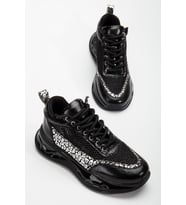 Suins Rowen Model Kadın Leopar Desenli Fileli Spor Ayakkabı Sneaker