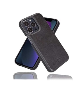 Bouletta Apple iPhone 13 Pro Max Uyumlu Deri Arka Kapak F360 RST1 Siyah