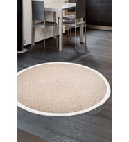 Dijidekor Halı Vizon Stylish Saçaklı Yuvarlak Kaymaz Kesme İnce Yolluk Kilim Salon Halısı Modelleri (Açık Vizon)