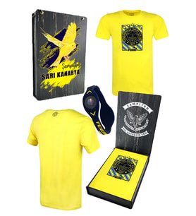 PUMA FENERBAHÇE LOGO SARI TSHIRT BİLEKLİK HEDİYELİ UV AHŞAP KUTU
