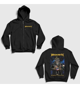 Presmono Unisex Siyah Symphony Of Destruction Megadeth Sırt Baskılı Fermuarlı Kapüşonlu Sweatshirt 517961tt