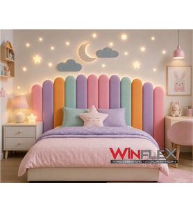 WİNFLEX YATAK BAŞLIK AY VE BULUT SET DEKORASYON PANEL RENKLİ - 180CM