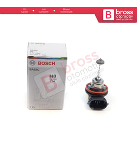 Kısa Uzun Far Sis Lambası için BOSCH BASIC 1 987 302 805 H8 12V 35W PGJ19-1 Soketli H8 Halojen Ampul